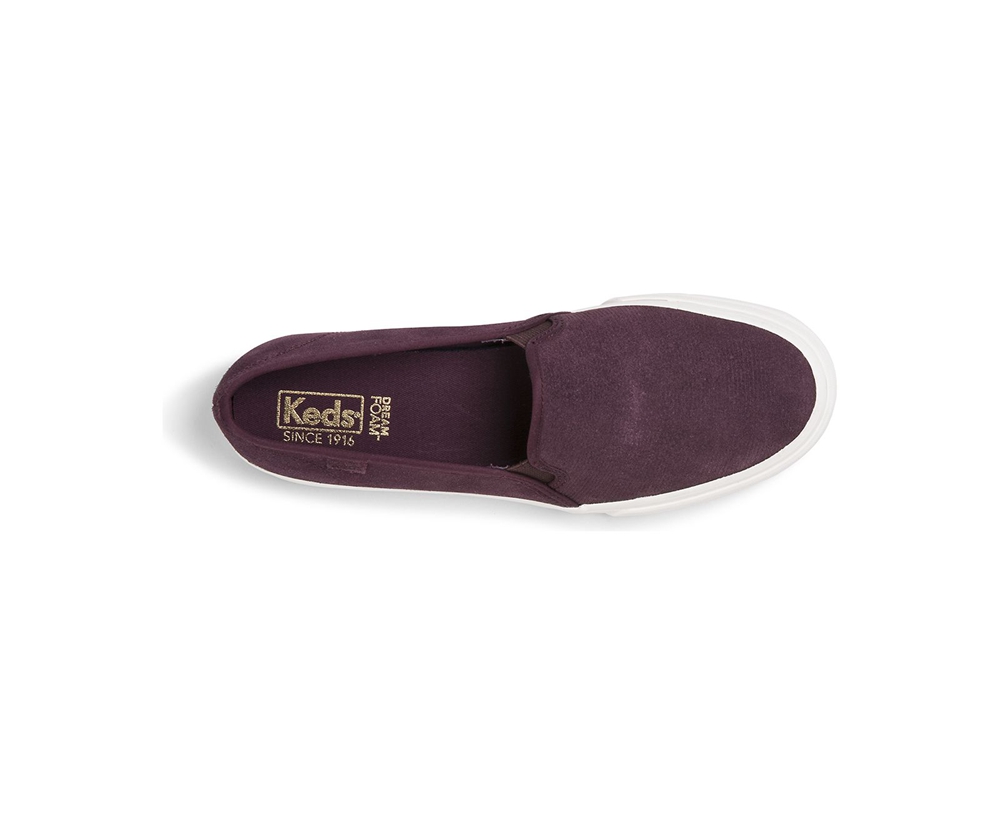 Keds Womens Slip Ons Purple - Double Decker Suede - 324YXLUBT